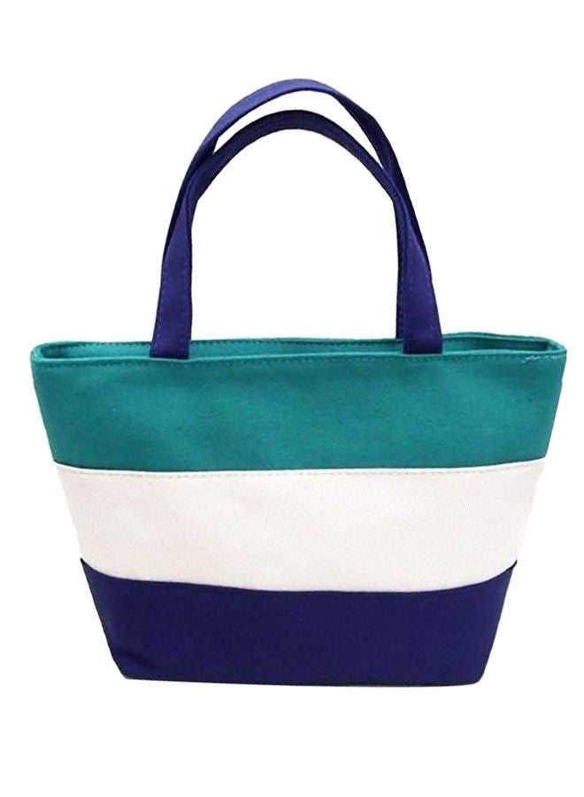 Versatile Stripped Pattern Shopper Bag Green/Blue/White