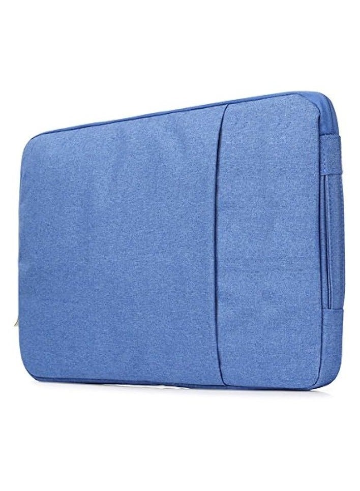 MacBook Pro Sleeve, 15-15.4in Portable Laptop Sleeve Case Cover Briefcases Polyester Carrying Bag Handbag (Blue, 15in)