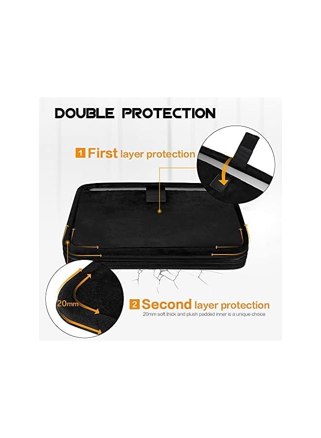 14-15.6 inch Laptop Sleeve Case Bag for 15 inch MacBook Pro, Premium Leather Ultrabook Notebook Carrying Case Bag