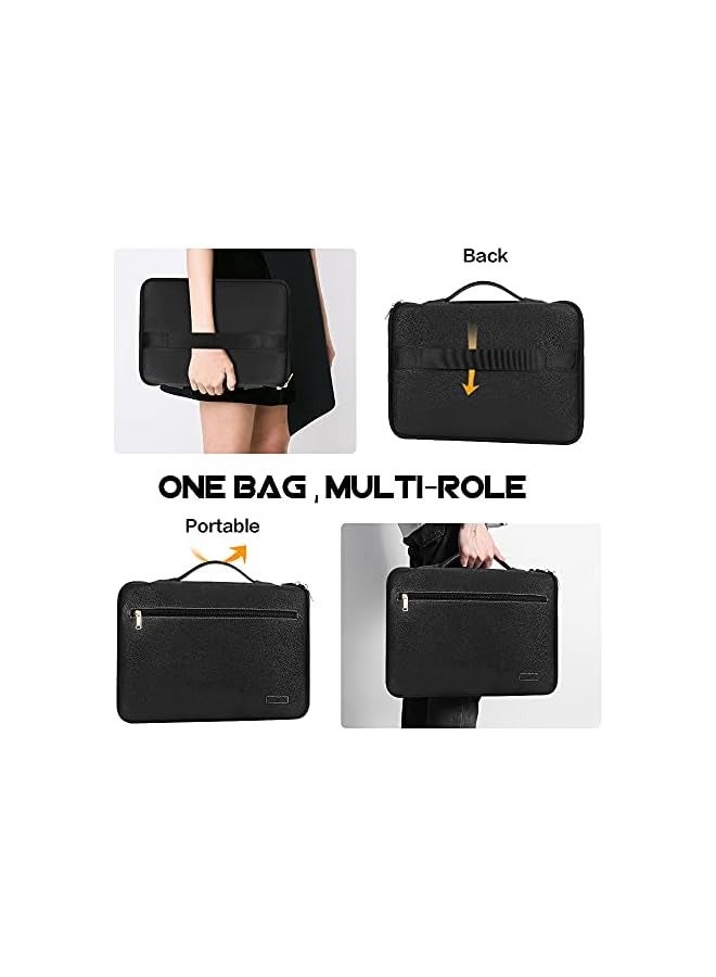 14-15.6 inch Laptop Sleeve Case Bag for 15 inch MacBook Pro, Premium Leather Ultrabook Notebook Carrying Case Bag