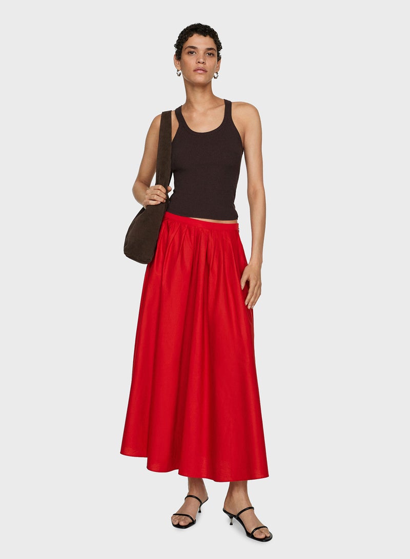 Pleated High Waist Skirt