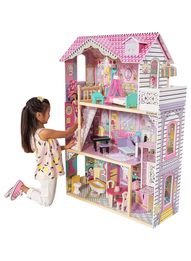 Annabelle Wooden Doll House With Furniture And Accessories