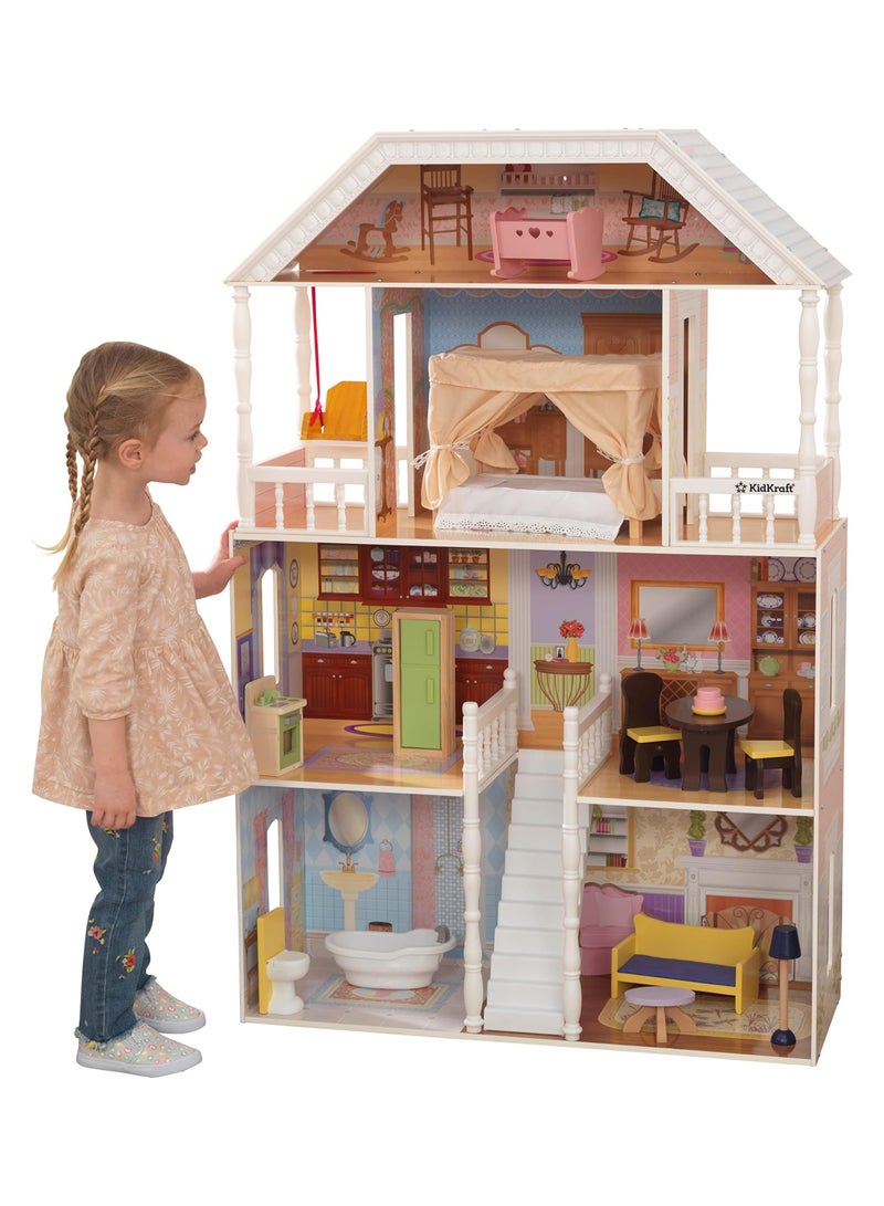 Savannah Wooden Dollhouse with Furniture and Accessories