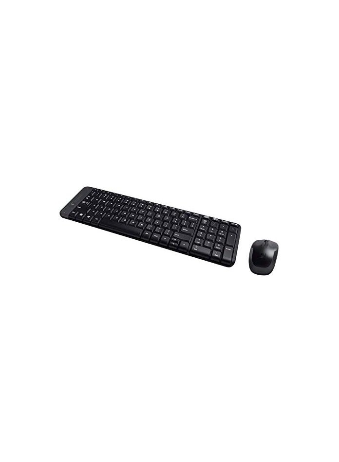 MK220 Compact Wireless Keyboard and Mouse Combo for Windows, 2.4 GHz Wireless with Unifying USB-Receiver, Wireless Mouse, 24 Month Battery Life, PC/Laptop, QWERTY UK English Layout - Black