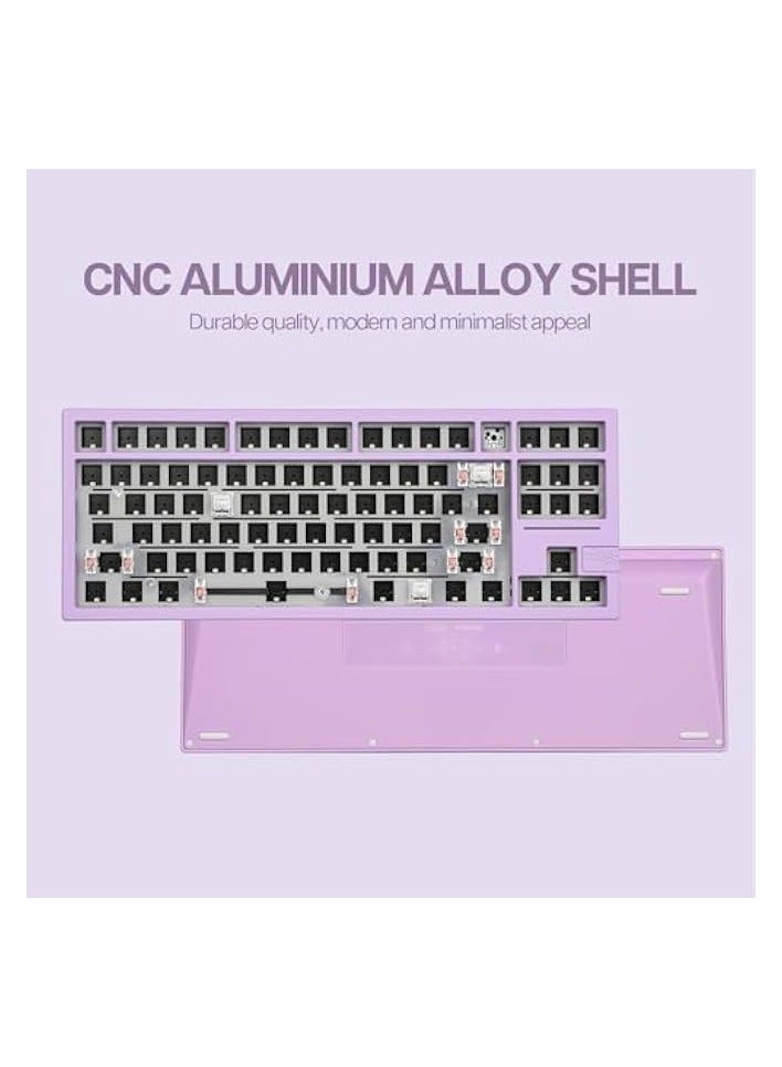 x Feker Galaxy80 Gaming Keyboard Kit, Aluminum Alloy Wired Mechanical Keyboard, Gasket-mounted Custom Barebones Kit, Hot Swappable, NKRO RGB Keyboard Kit for Win/Mac/Linux (Purple, Kit)