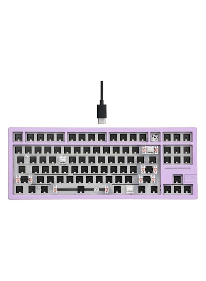 x Feker Galaxy80 Gaming Keyboard Kit, Aluminum Alloy Wired Mechanical Keyboard, Gasket-mounted Custom Barebones Kit, Hot Swappable, NKRO RGB Keyboard Kit for Win/Mac/Linux (Purple, Kit)