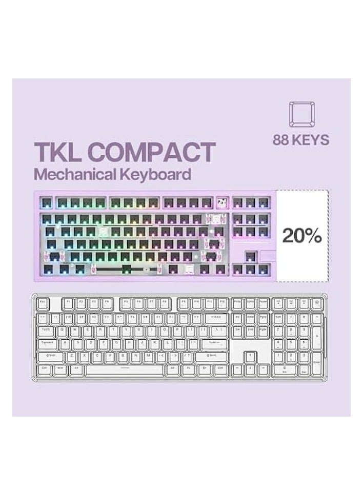 x Feker Galaxy80 Gaming Keyboard Kit, Aluminum Alloy Wired Mechanical Keyboard, Gasket-mounted Custom Barebones Kit, Hot Swappable, NKRO RGB Keyboard Kit for Win/Mac/Linux (Purple, Kit)