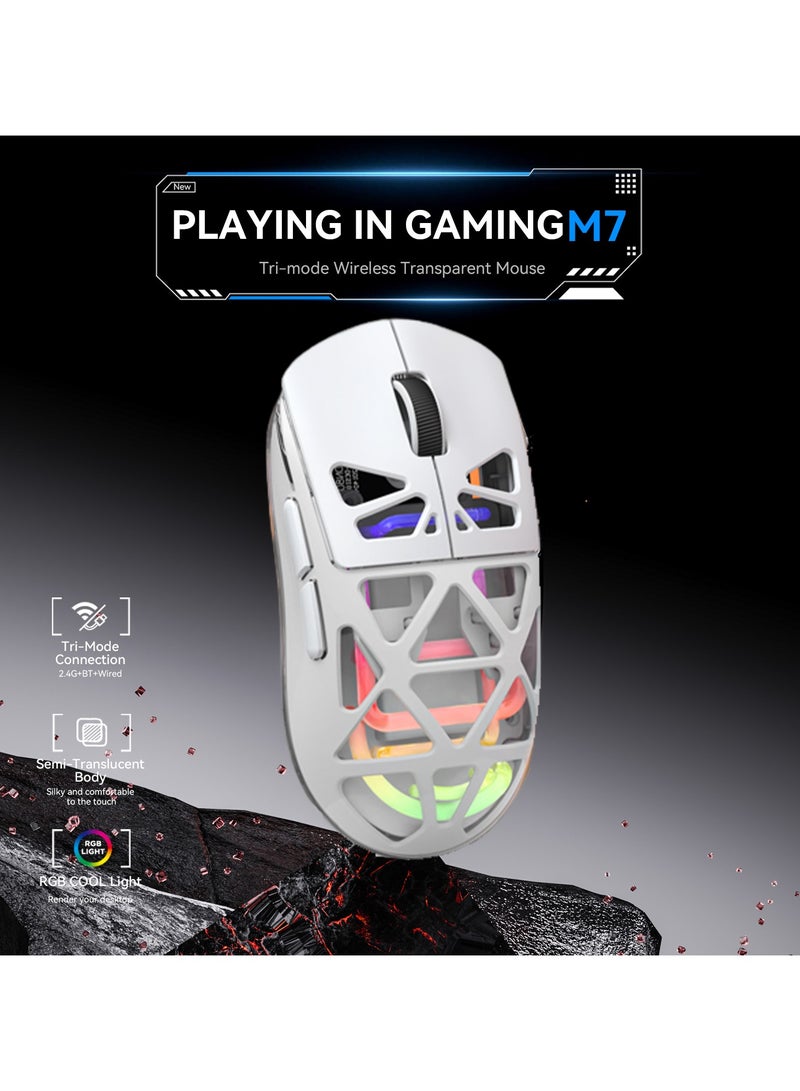 Lightweight Wireless Gaming Mouse, 36k DPI, 93g Ultralight - 300 Hour Battery, (2.4GHz/Wireless/Wired) Mouse for Win/Mac/Android/IOS - White