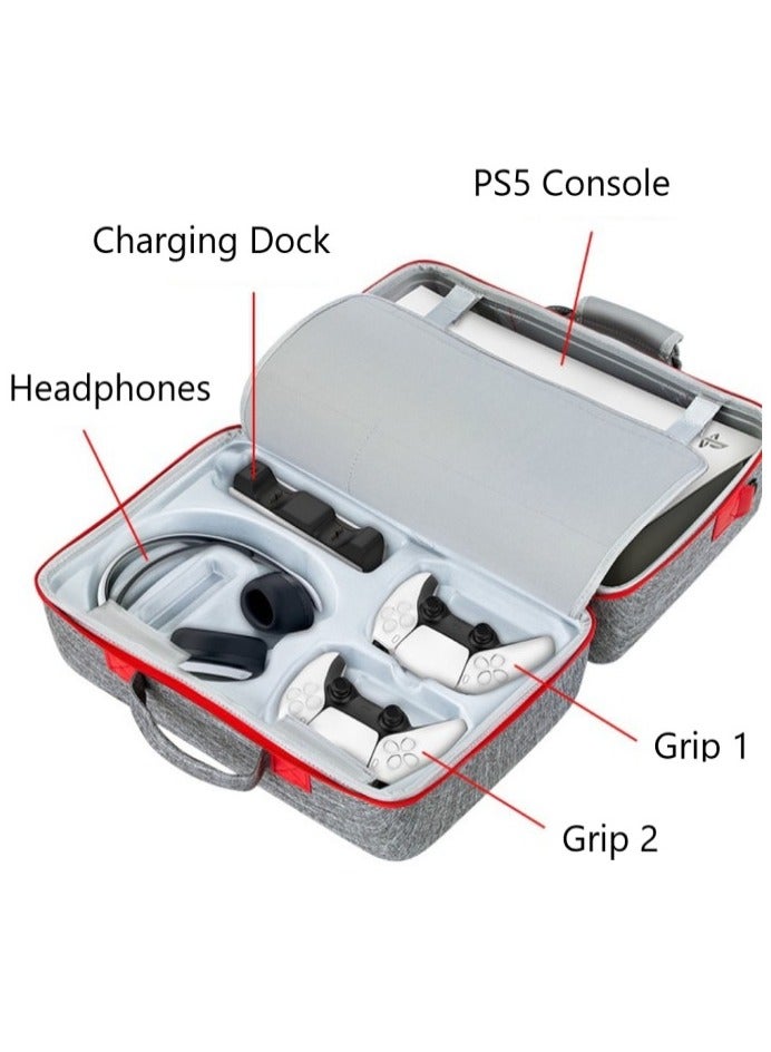 Carrying Case for PS5, EVA Travel Case Bag Compatible Playstation 5 Console Digital Edition Storage Bag, Adjustable Handle Bag for PS5 with Strap