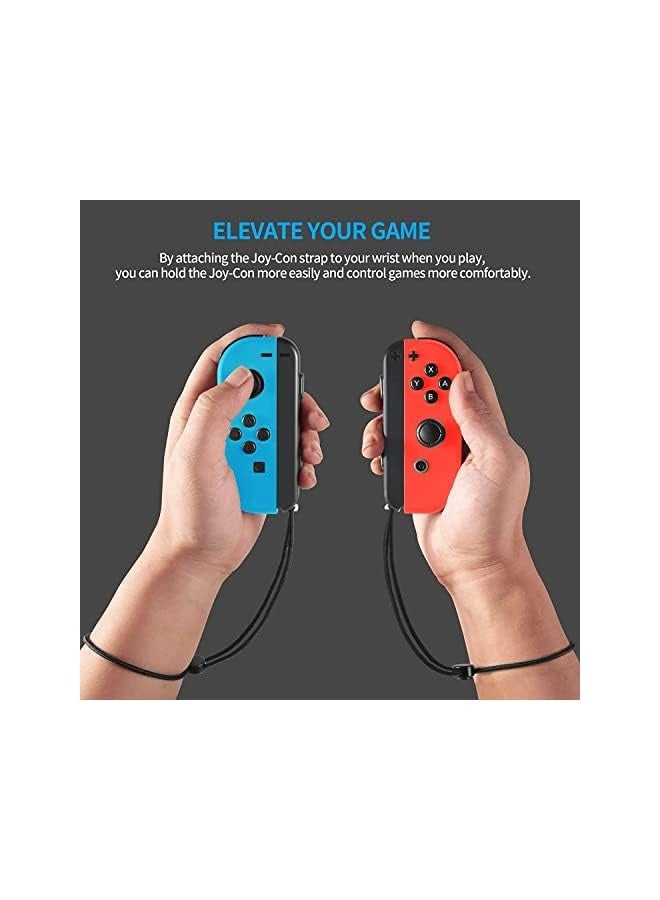 Joysticks Wrist Strap, Strap for Switch Joycon, 2 Pack Replacement Parts Accessories for Switch Joy-Con Straps, Adjustable Tightness Straps for Switch Joycon, Accessory for Joy-Con Controller (Black)