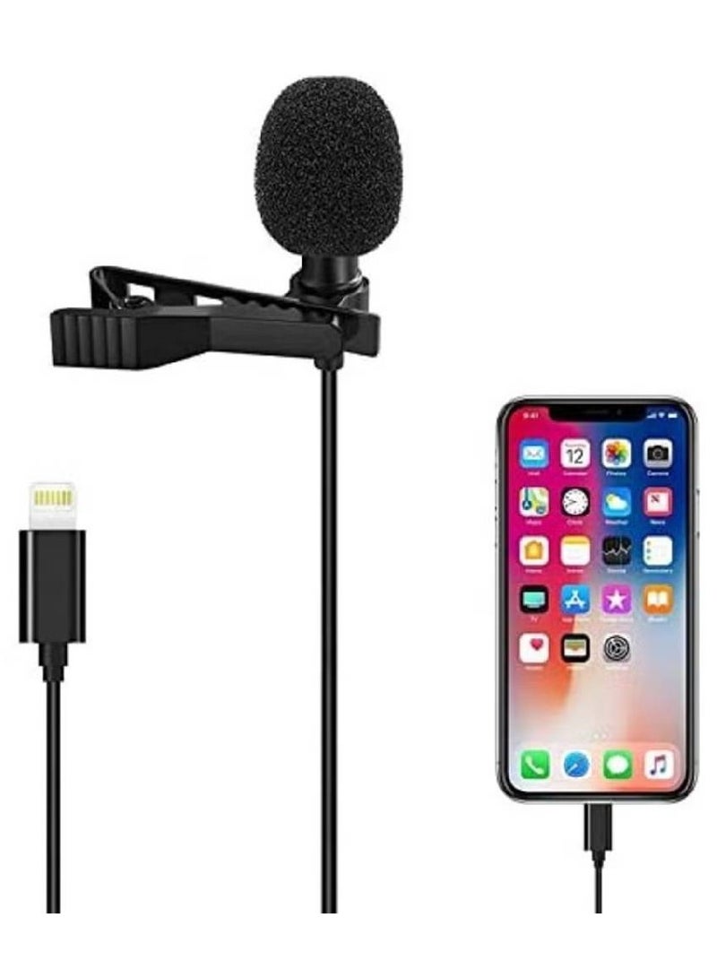 iPhone Lavalier Microphone - VD-LL1 Lightning Adapter Lav Lapel Clip-on Omnidirectional Condenser Mic