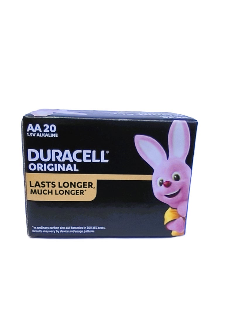 Original AA 1.5V Alkaline Batteries, LR06 / MN1500, Pack of 20