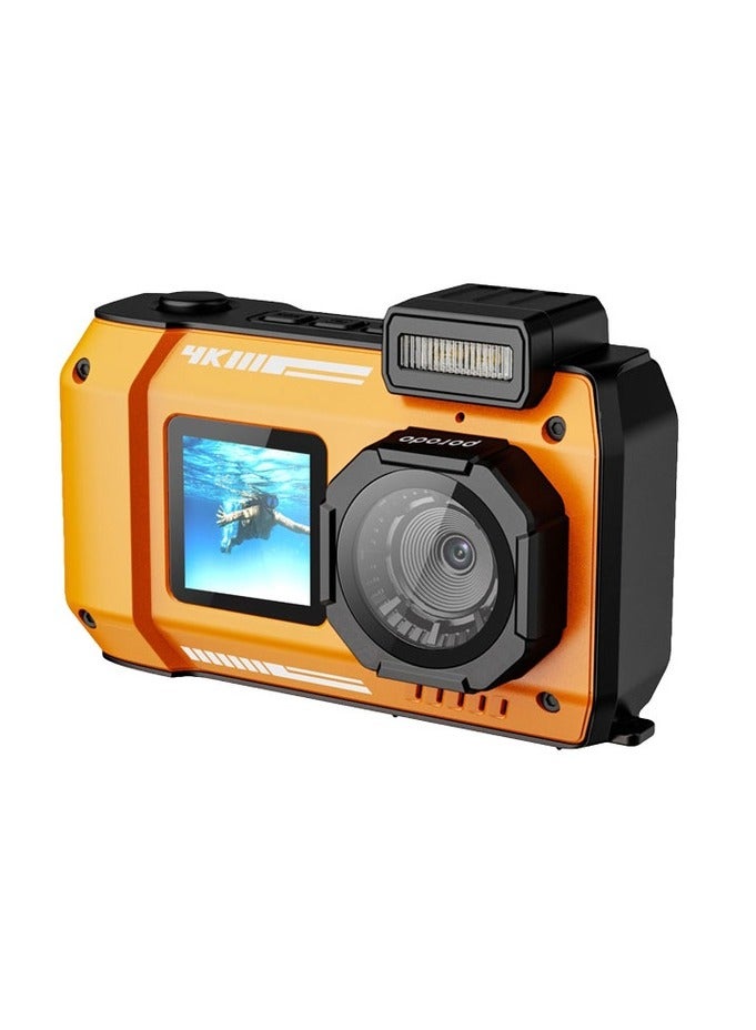 Waterproof Digital Camera Dual Screen & 18x Zoom 48MP Full HD 1080 IP68 Digital Camera - Orange