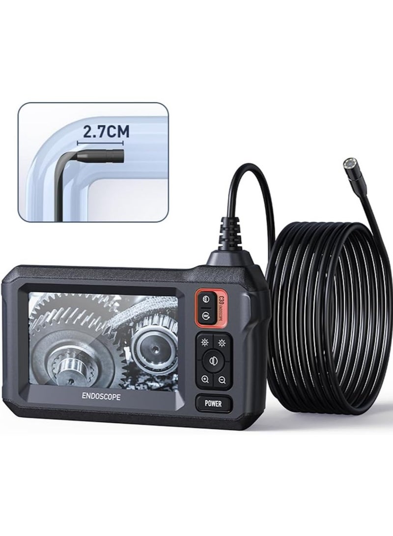 Borescope with 8 Light Endoscope Cameras, 4.3Inch HD Screen Inspection Camera, 16.5Ft Flexible Endoscope Camera