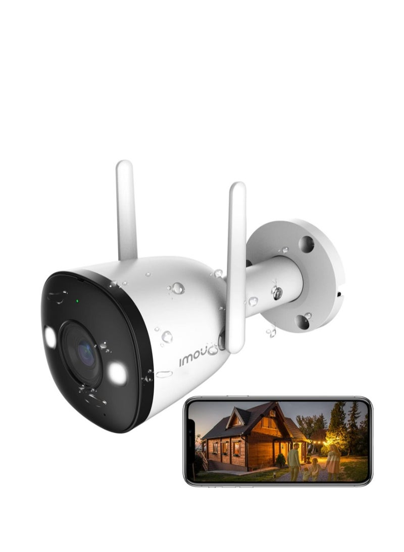 Imou IP 67 Outdoor Security Bullet Camera, Color Night Vision, 1080P Full HD,Up to 256GB SD Card, WiFi & Ethernet Connection, Human Detection, Spotlight, Audio Recording, Alexa Google Assistant