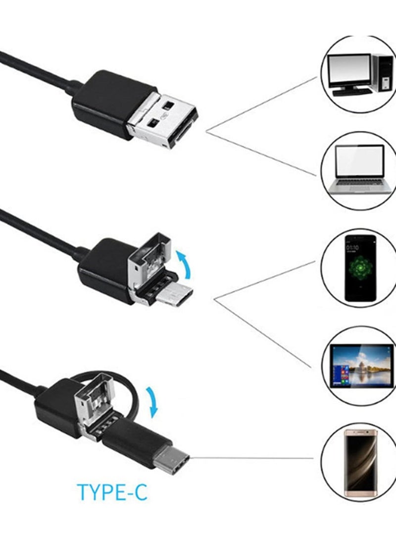 Snake Inspection Borescope,Type C Borescope,Scope Camera with Light, USB Endoscope, Type C Borescope, Scope Camera with 8 LED Lights for Android and IOS Smartphone, IPhone, IPad, Samsung