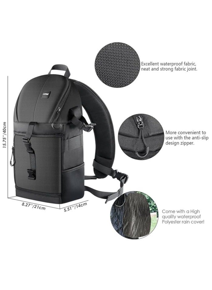 Professional Camera Sling Backpack for Nikon Canon Sony and Other DSLR and Lens, Tripod, Other Accessories, Waterproof and Anti-Tear Bag with Padded Partitions