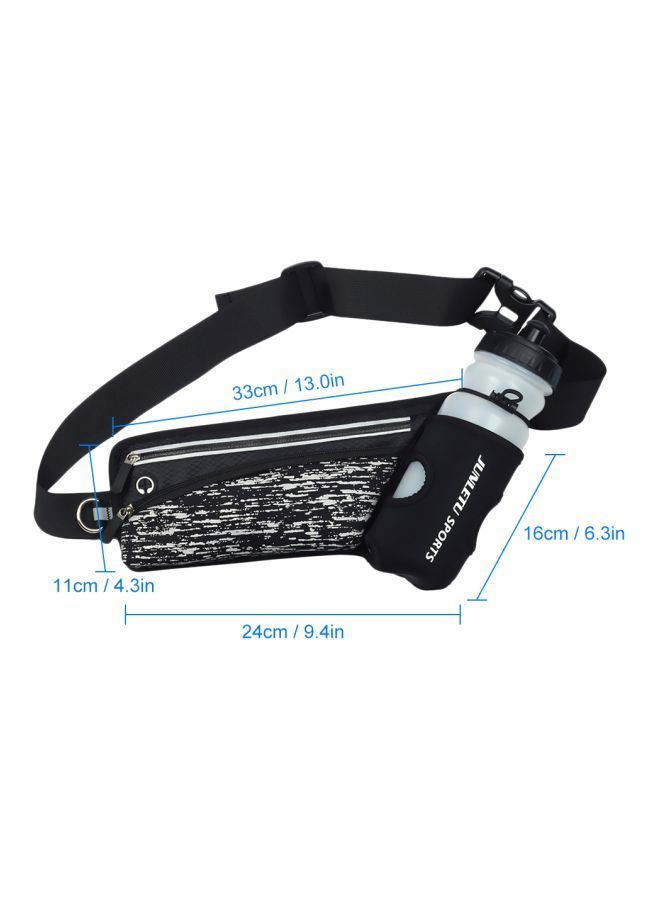 Reflective Running Belt With Water Bottle Holder