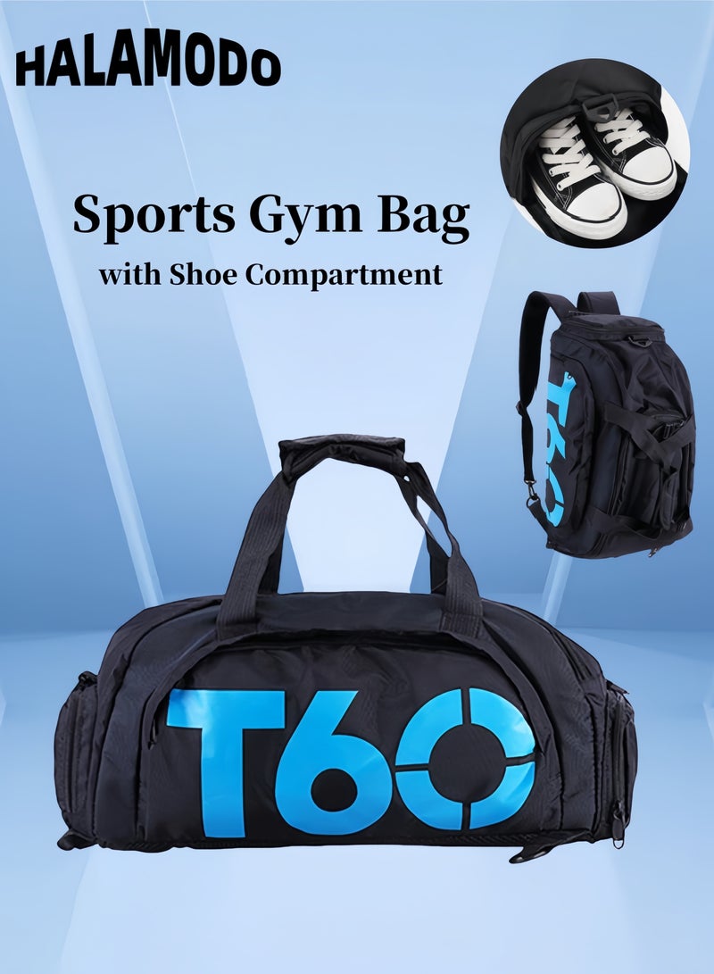 Unisex Sports Gym Bag Travel Duffel Bag Fitness Waterproof Weekender Bag with Shoe Compartment for Swim Sports Travel Working Out