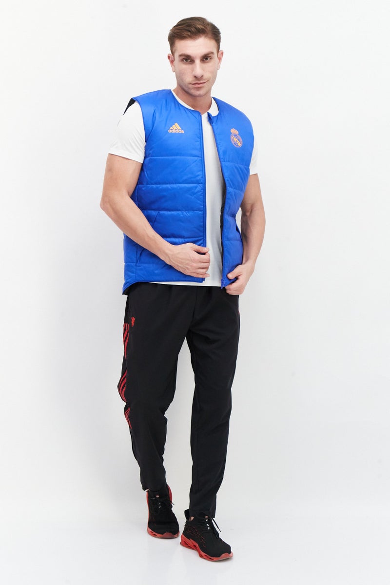 Men Sportswear Fit Sleeveless Reversible Vest Jacket, Blue