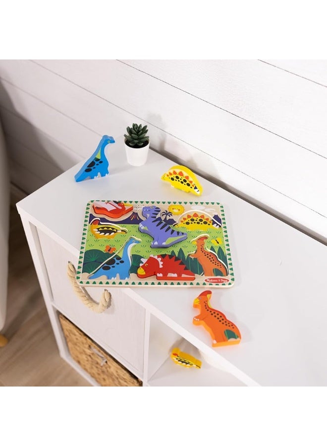 Melissa & Doug Dinosaur Wooden Chunky Puzzle (7 pcs) - FSC Certified