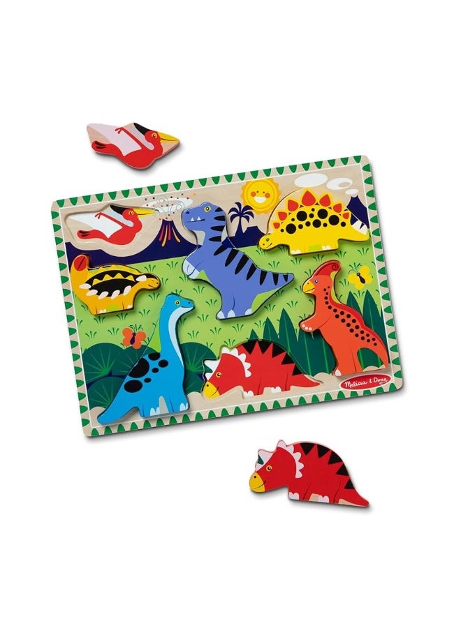 Melissa & Doug Dinosaur Wooden Chunky Puzzle (7 pcs) - FSC Certified