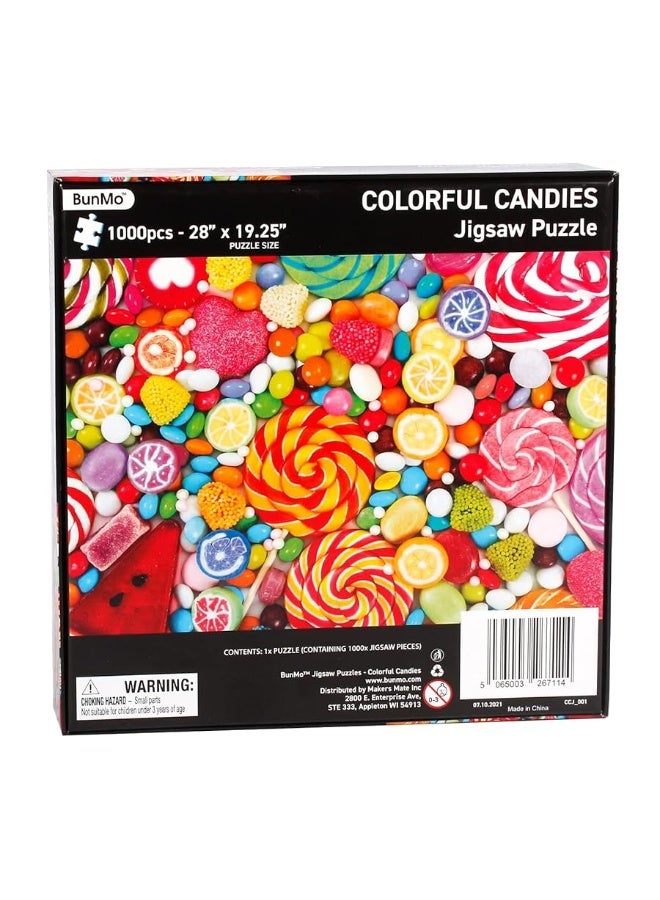 BunMo 1000 Piece Puzzle for Adults - Cascading Candies. Puzzles for Adults 1000 Piece - 1000 Piece Puzzles Have Unique Pieces That Fit Together Perfectly. 1000 Piece Puzzles for Adults.