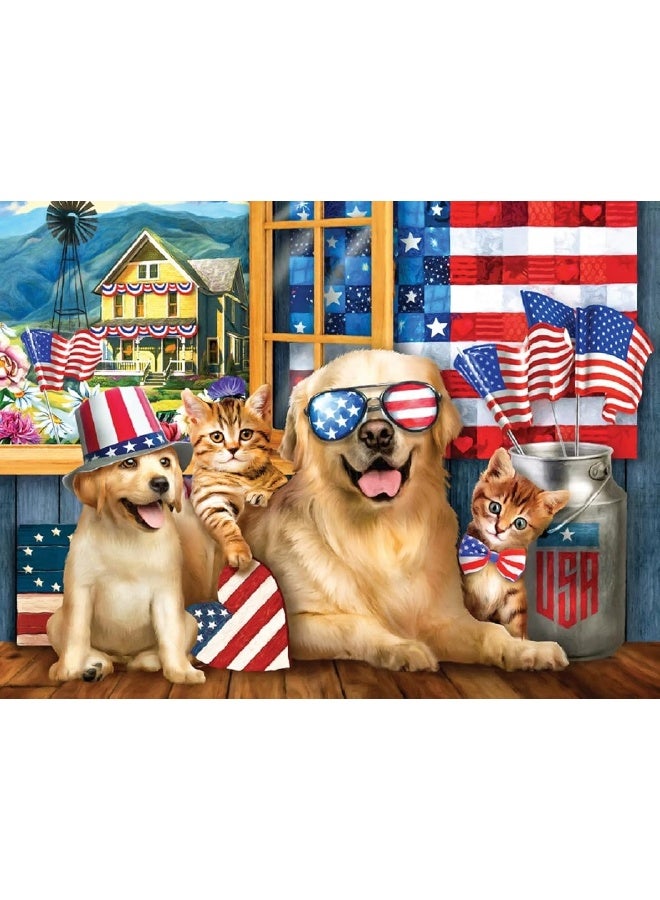 SUNSOUT INC - Born in The U.S.A. - 300 pc Jigsaw Puzzle by Artist: Tom Wood - Finished Size 18