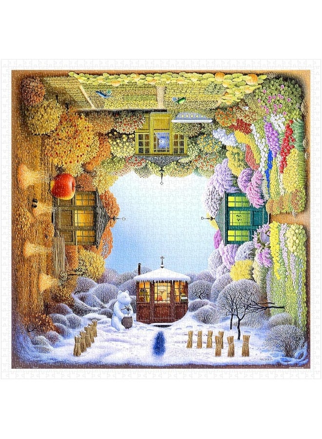 Pintoo Jigsaw Puzzles 1600 Piece for Adults  Jacek Yerka  Four Seasons Beautiful Plastic Puzzle for Home Decor Zero Dust Easy Storage H1918