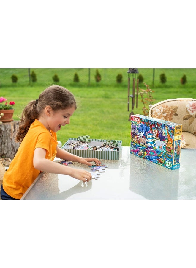 eeBoo: Planet Earth 100 Piece Puzzle, Perfect Project for Little Hands, Aids in Development of Pattern, Shape, and Color Recognition, Offers Children a Challenge, Perfect for Ages 5 and up