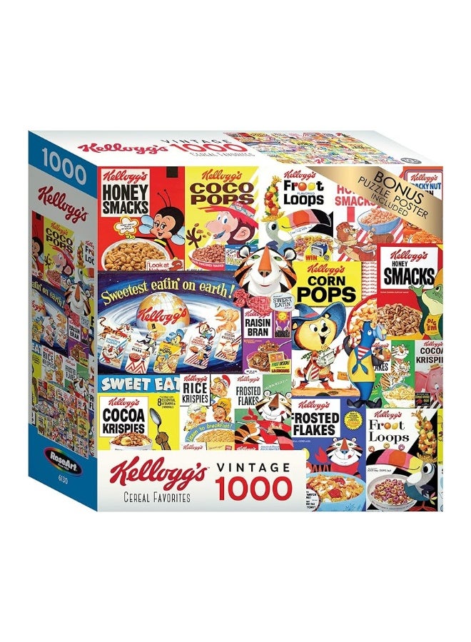 RoseArt  Kelloggs  Cereal Favorites  1000 Piece Jigsaw Puzzles for Adults