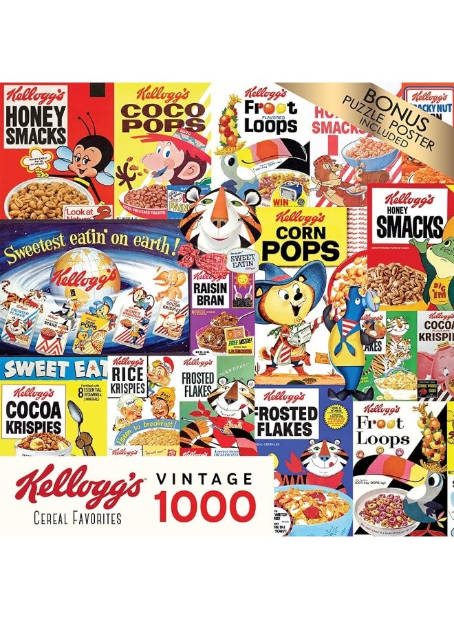 RoseArt  Kelloggs  Cereal Favorites  1000 Piece Jigsaw Puzzles for Adults