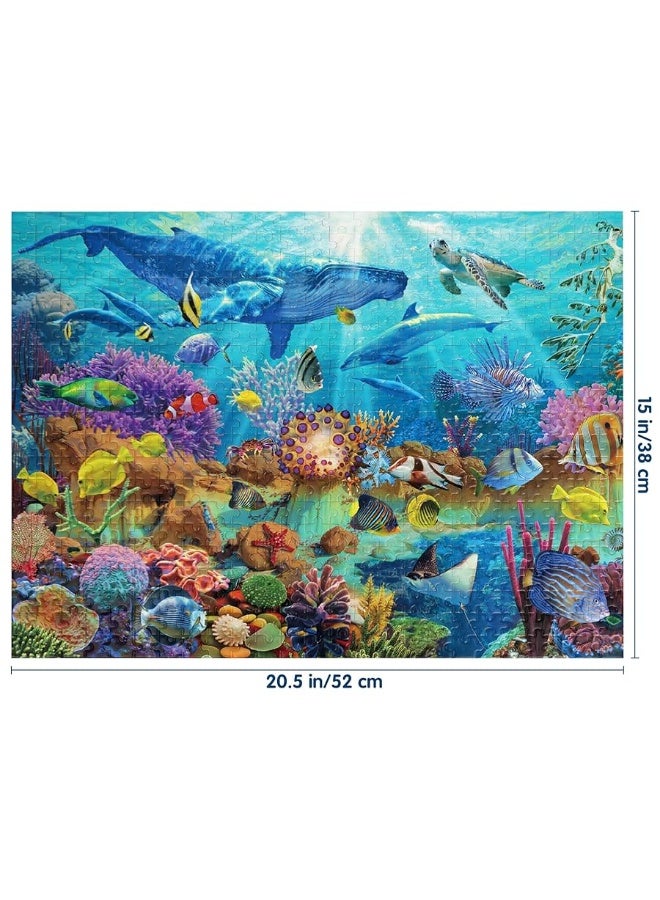 Becko US Puzzles for Adults Jigsaw Puzzles 500 Pieces Puzzles for Kids and Adults - Undersea World Underwater Paradise Ocean Scene