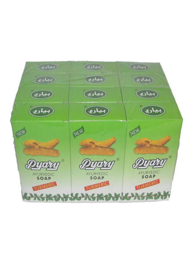 Ayurvedic Soap Turmeric 12 Pcs Green