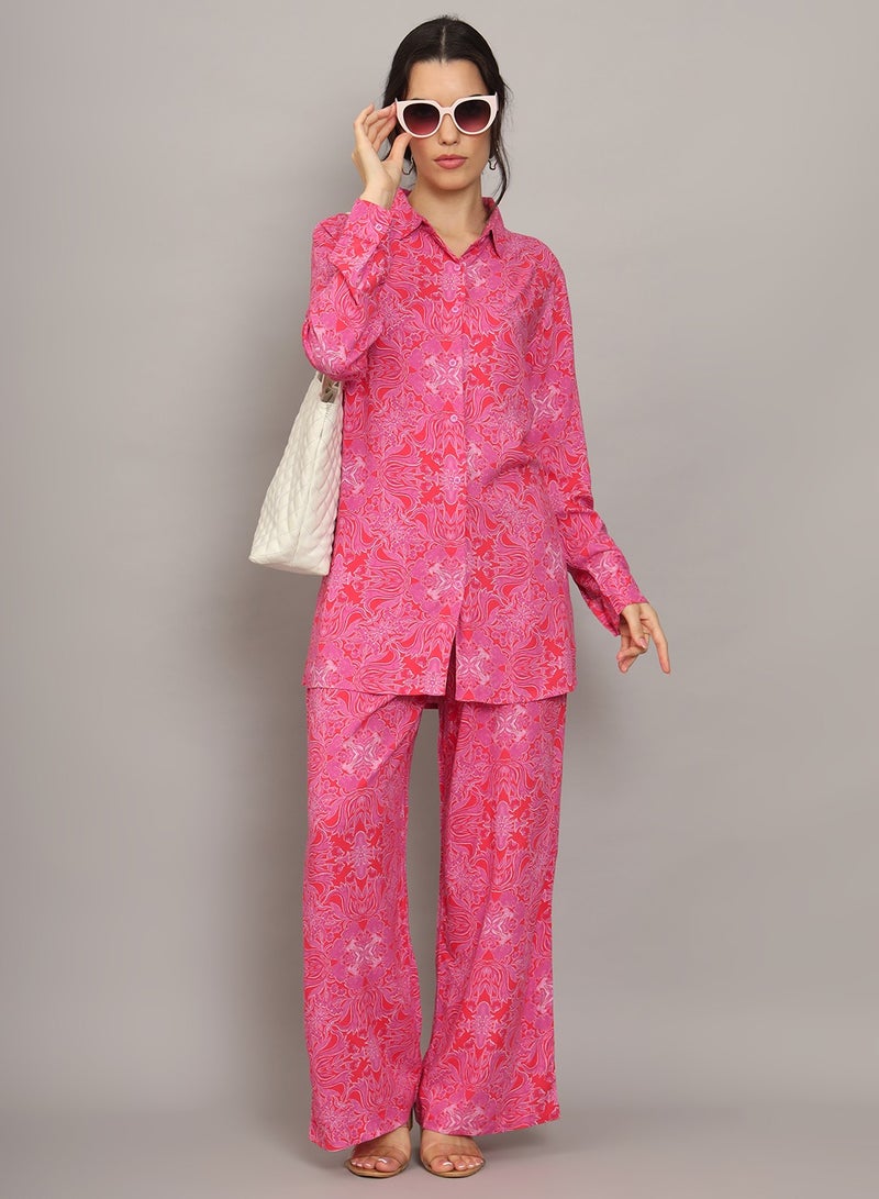 Printed Rayon Co-Ord Set for Women-AL4001