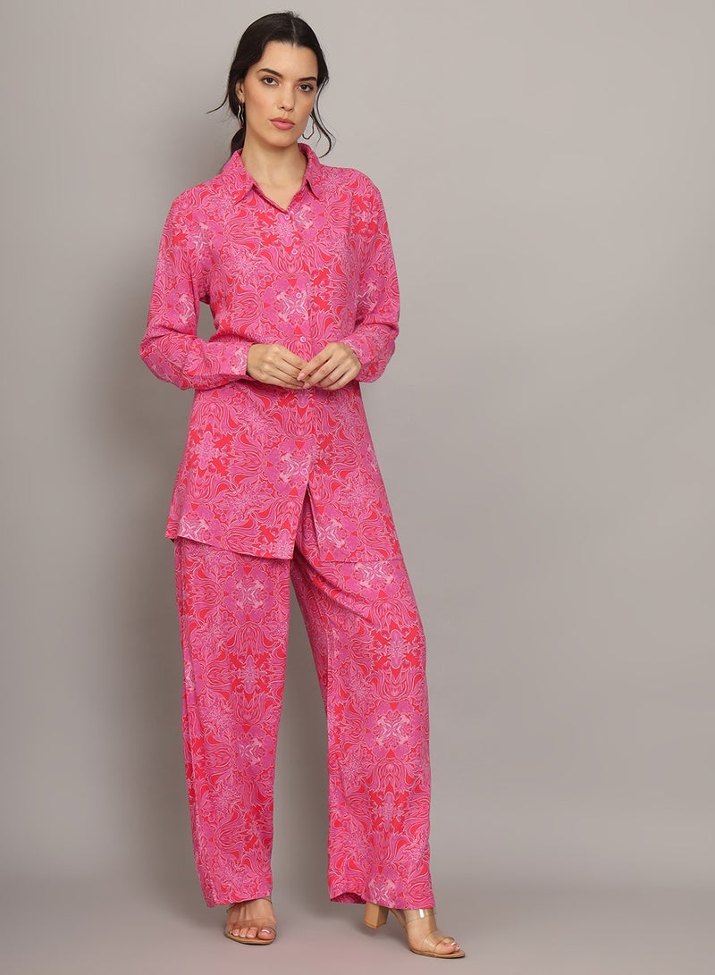 Printed Rayon Co-Ord Set for Women-AL4001