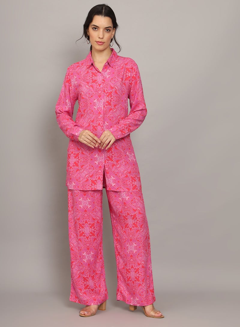 Printed Rayon Co-Ord Set for Women-AL4001