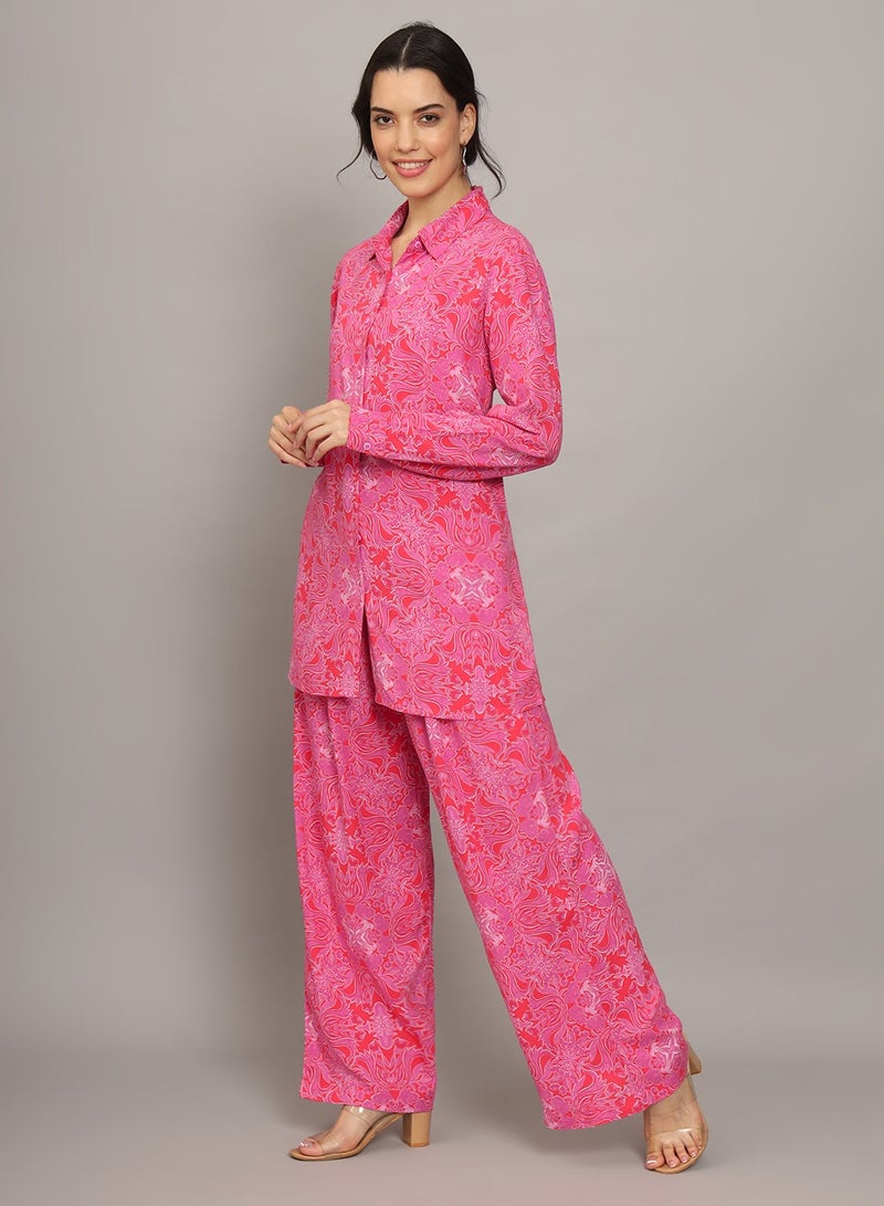 Printed Rayon Co-Ord Set for Women-AL4001