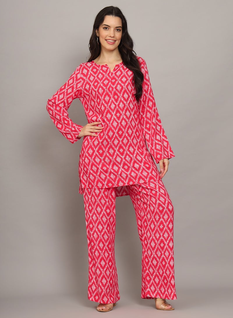 Printed Rayon Co-Ord Set for Women-AL4000