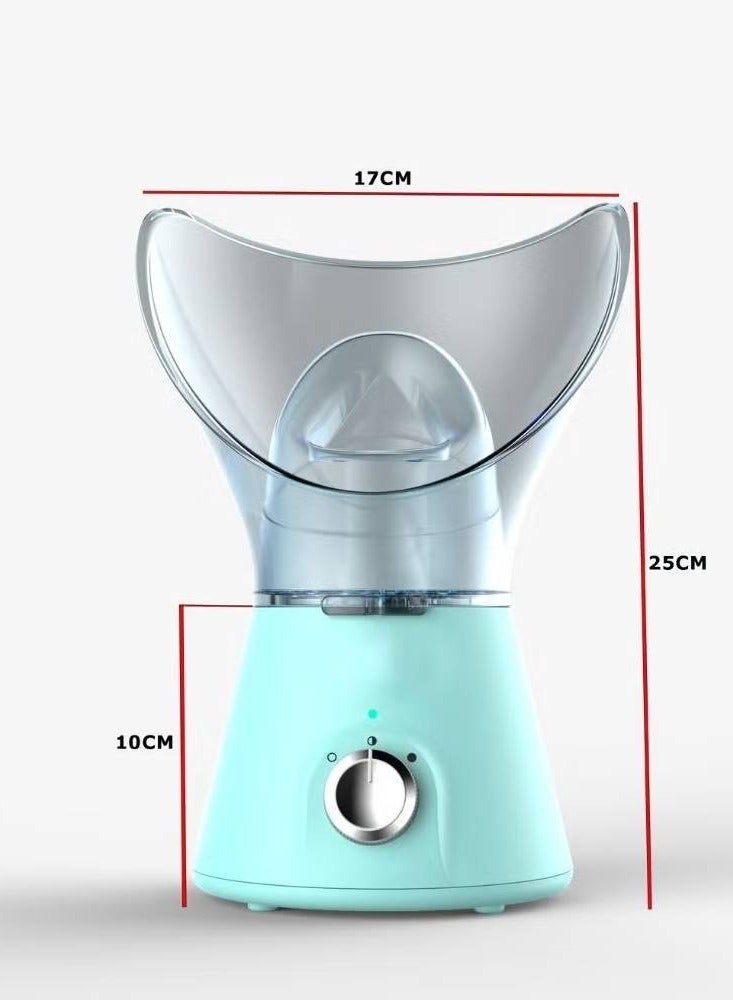 2 IN 1 Facial Steamer, Deep Cleaning Home Sauna Spa Sinuses Humidifier Atomizer Warm Mist Unclogs Pores Unisex BY-1088 (Green)