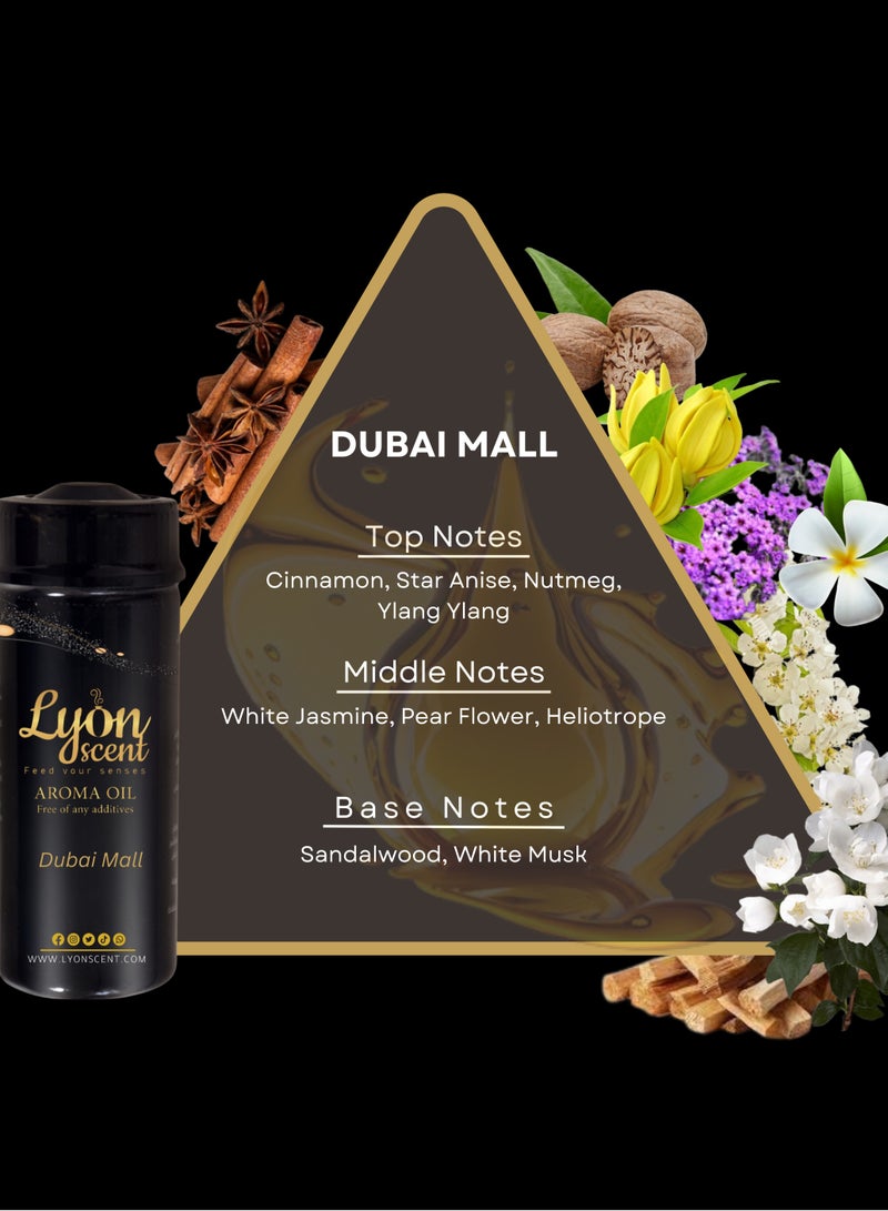 Lyon Scent Aroma Oil, 100% Pure Oil, Perfume for Air Freshener, Diffuser Aroma, Fragrance Oil, Air Freshener Oil refill, Essential Scented Oil, Luxurious Scent (Dubai Mall)