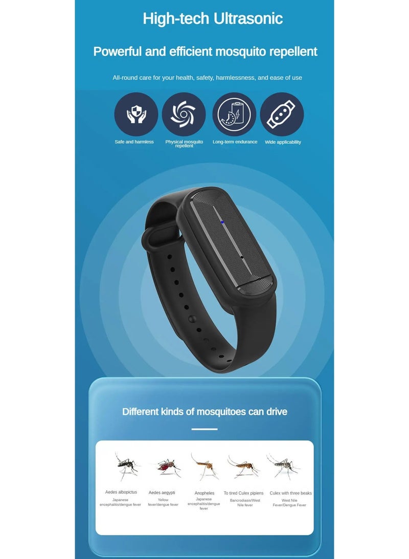 M90 Ultrasonic Mosquito Repellent Bracelet for Kids 100 Percent Natural Non Toxic Essential Oil Pest Control Watch