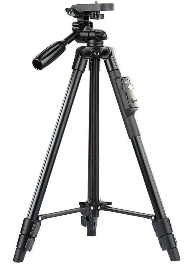 VCT-5208 Portable Tripod Stand With Remote Shutter Black