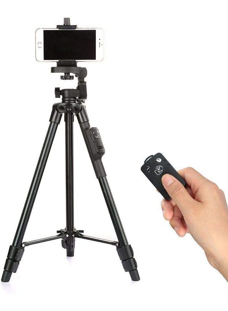 VCT-5208 Portable Tripod Stand With Remote Shutter Black