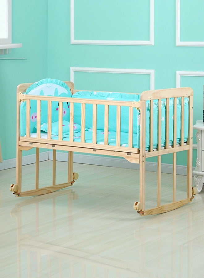 Bassinet Baby Crib Five-Piece Set Solid Wood With Mosquito Net Removable Baby Sleeping Baby Bassinet