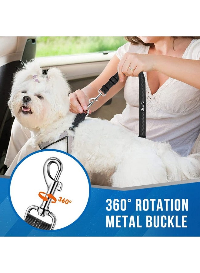 Double Dog Seat Belt, New Dual Pet Car Headrest Restraint Safety Seatbelt No Tangle Dog Leash Duty Adjust Elastic Bungee Puppy Lead Splitter Connect Harness In Vehicle Travel For 2 Dogs,Black