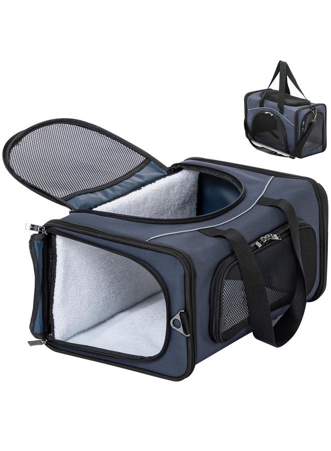 Tsa Approved Pet Carrier For Small Cats Dogs,TwoWay Placement Cat Carrier For Cat Small Animals, With Removable Soft Padding On 2 Sides, 19 X 9 X 12 Inches, Navy