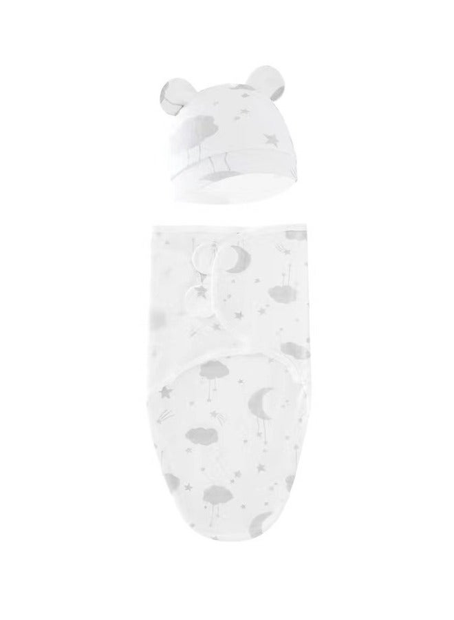 3PCS baby swaddle hat set made of pure cotton soft  skin-friendly creating a comfortable feeling for the baby  easily improving sleep