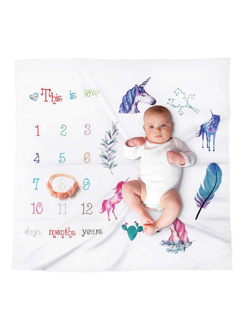 Monthly Milestone Age Printed Fleece Blanket