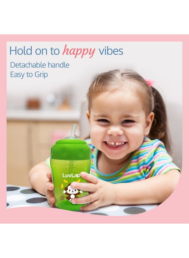 Banana Time 210Ml Anti Spill, Interchangeable Sipper / Sippy Cup With Soft Silicone Spout And Straw Bpa Free, 6M+ (Green)